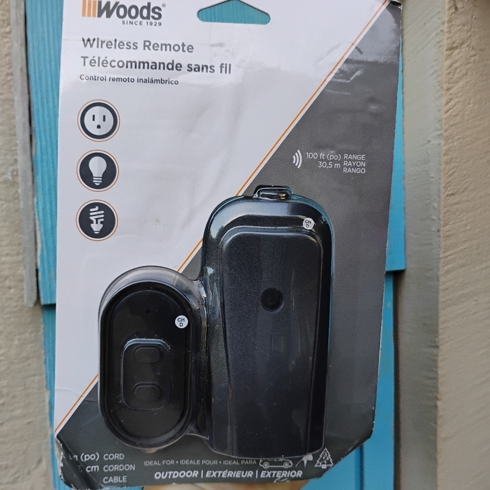 NIB- Woods Wireless Remote with 100 ft range.   B​​​
